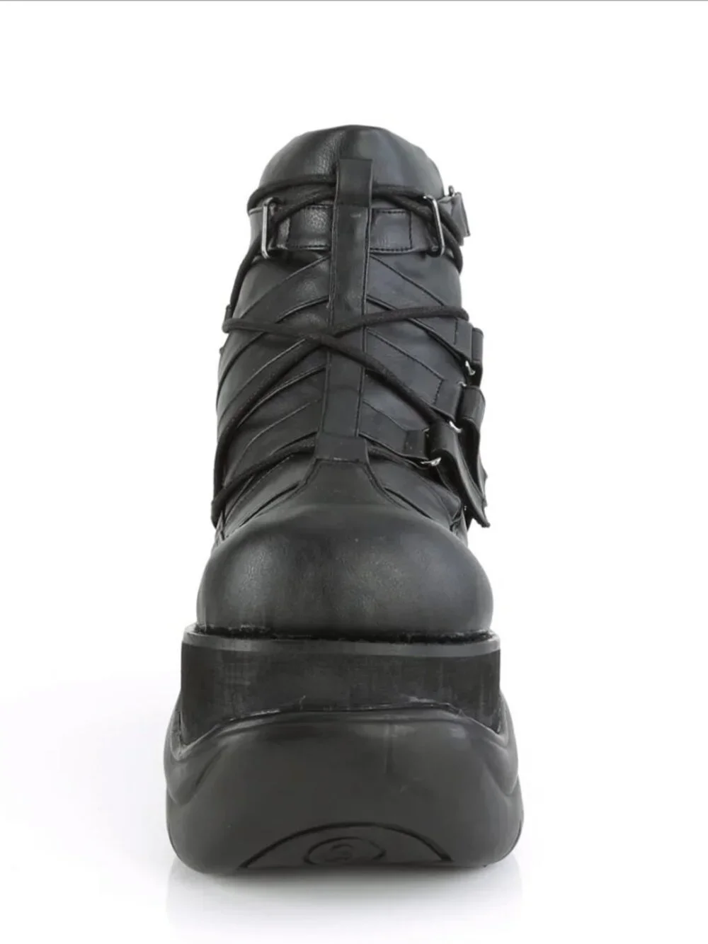 Demonia Boxer-13 Black Vegan Leather 4” Platform Boots Size 10 NIB